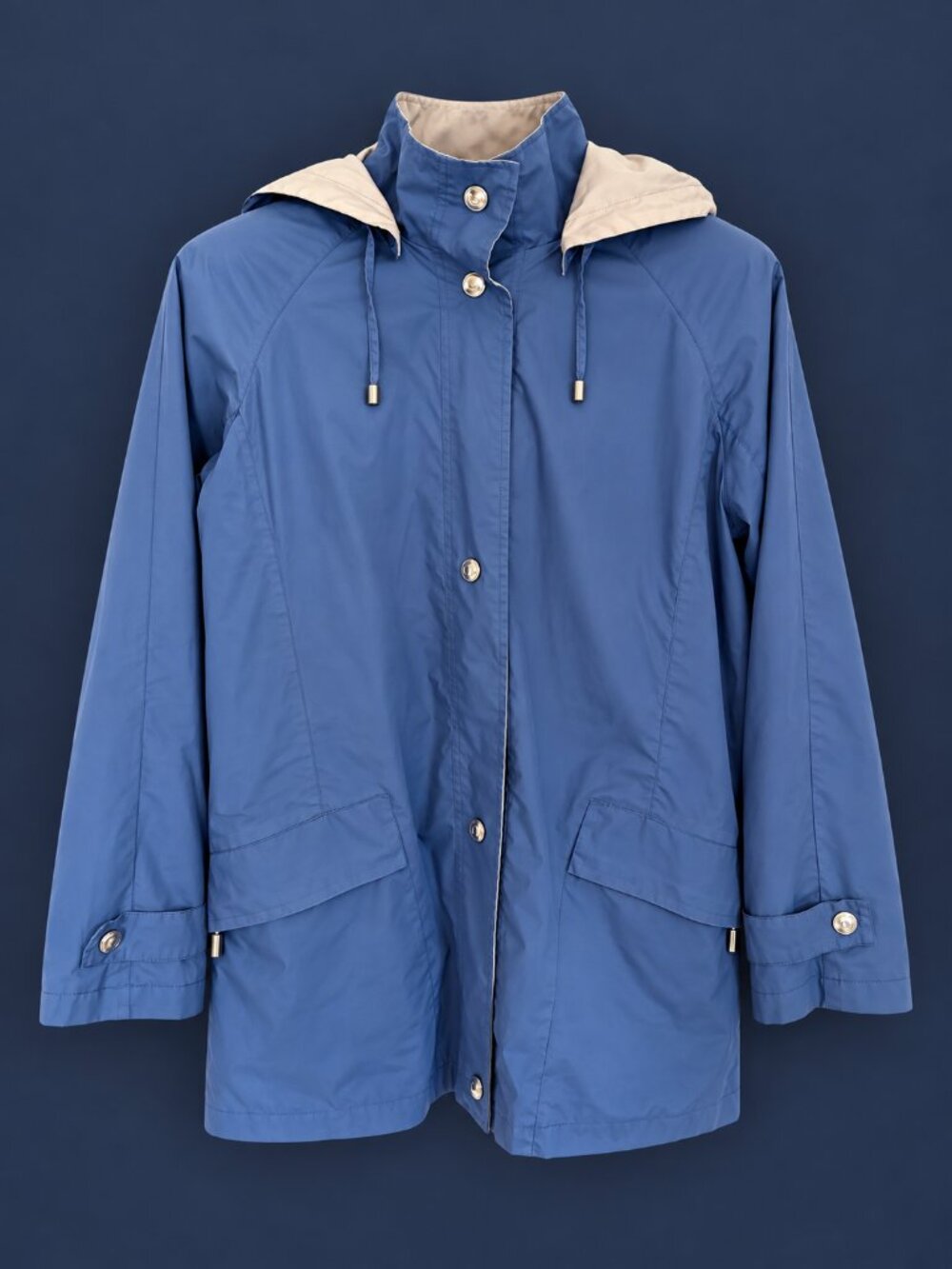 💙 Blue Hooded Lightweight Jacket Tudor Court by Haband XL